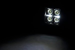 LED Light Pods - Rough Country - 2 Inch Black Series | Flush Mount | Cool White DRL - Black